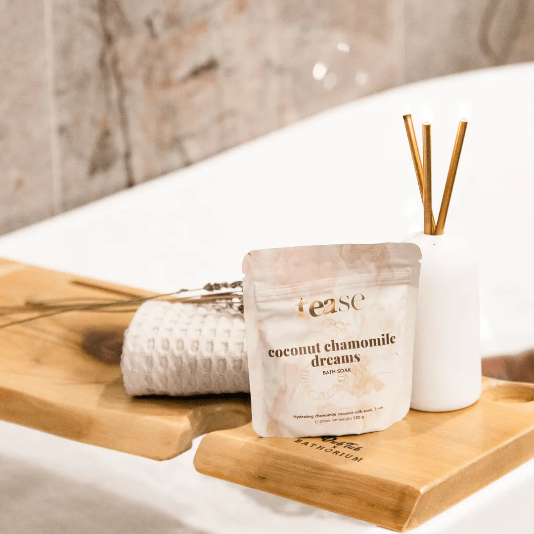  Coconut Chamomile Dreams Bath Soak Tease - Tea Inspired Wellness & Beauty blended green tea art-noise.myshopify.com coconut-chamomile-dreams-bath-soak