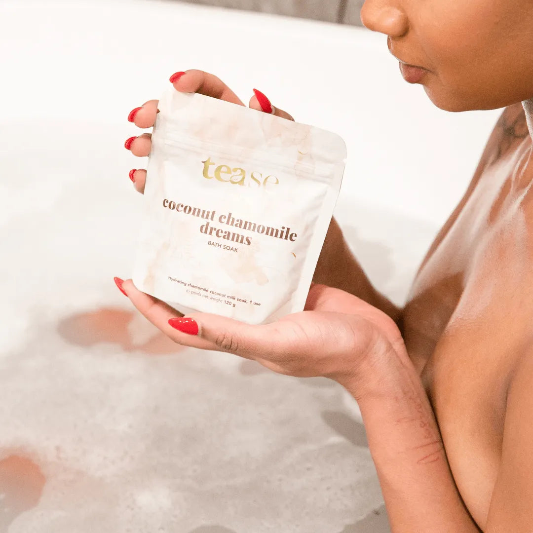  Coconut Chamomile Dreams Bath Soak Tease - Tea Inspired Wellness & Beauty blended green tea art-noise.myshopify.com coconut-chamomile-dreams-bath-soak