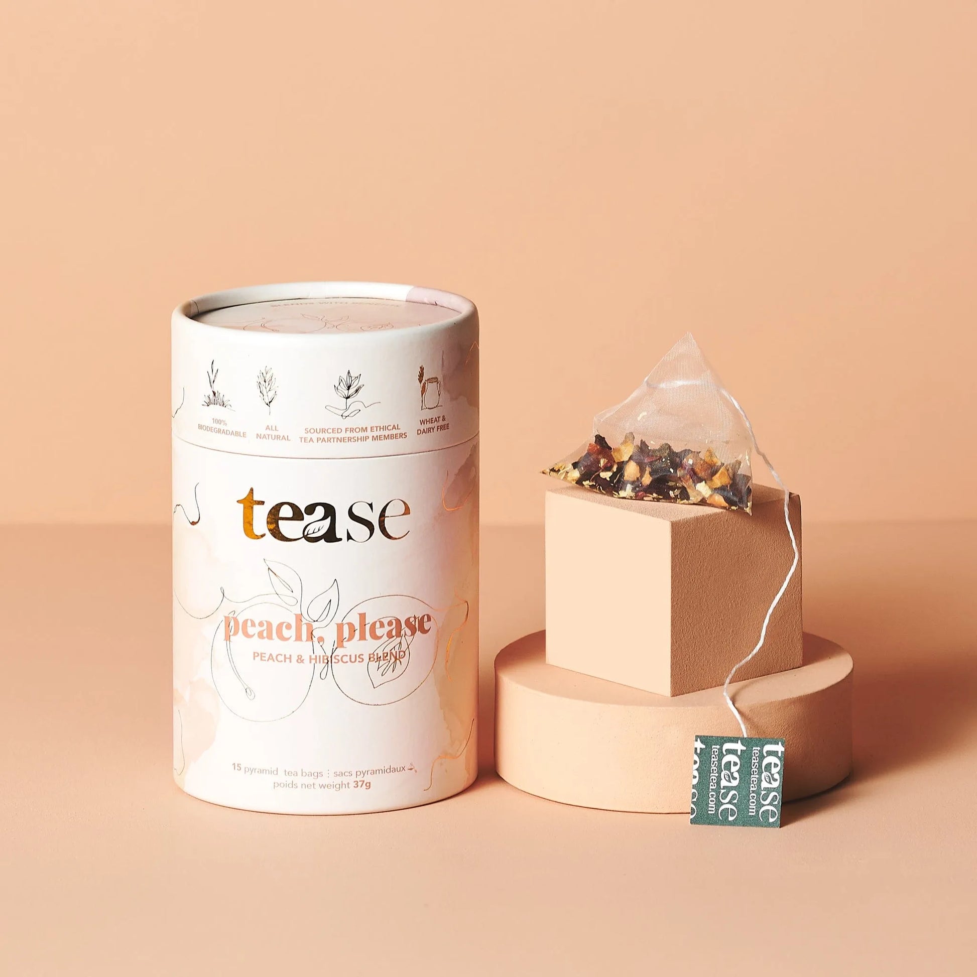  Peach, Please Tease - Tea Inspired Wellness & Beauty Natural Tea Blend art-noise.myshopify.com peach-please