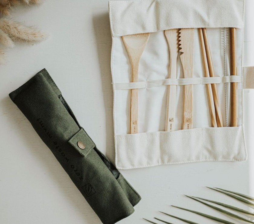 Travel Bamboo Utensil Set With Pouch