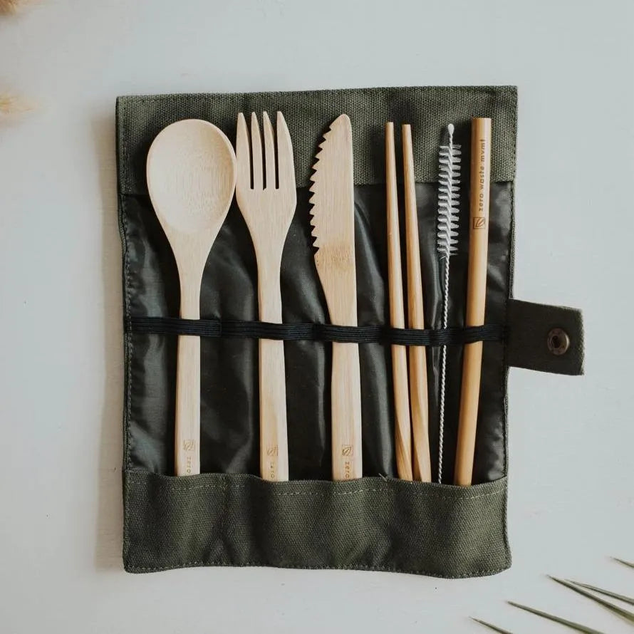  Travel Bamboo Utensil Set With Pouch Zero Waste MVMT Bamboo Utensil art-noise.myshopify.com travel-bamboo-utensil-set-with-pouch