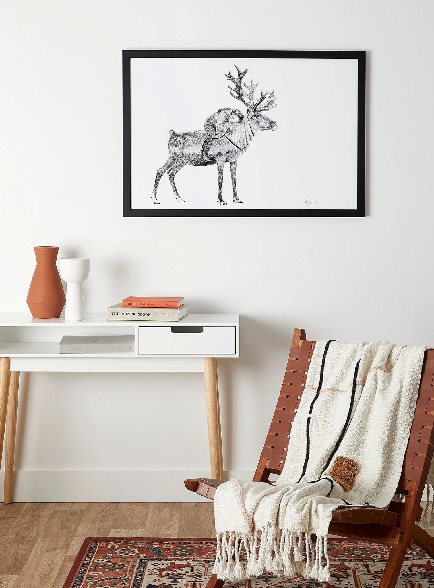  Tsaatan Girl with Reindeer illustration - "Social Animal" Collection LE NID atelier illustration art-noise.myshopify.com tsaatan-girl-with-reindeer-illustration-social-animal-collection