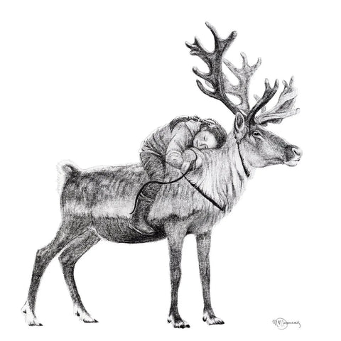  Tsaatan Girl with Reindeer illustration - "Social Animal" Collection LE NID atelier illustration art-noise.myshopify.com tsaatan-girl-with-reindeer-illustration-social-animal-collection