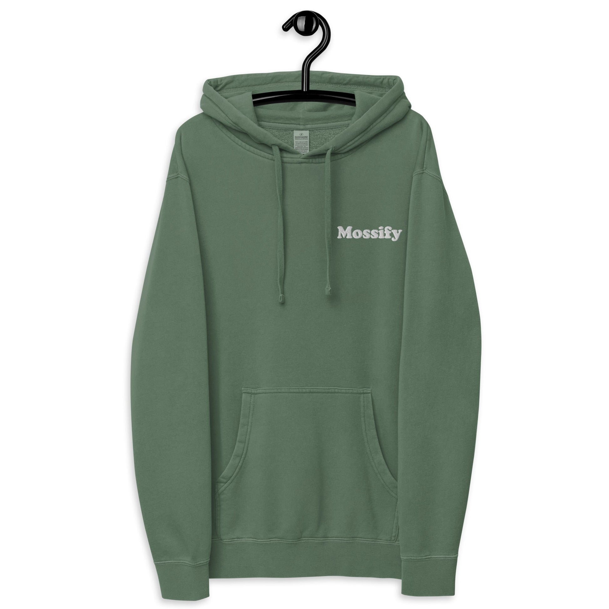 Mossify Pigment-Dyed Hoodie Unisex - Embroidered Mossify product_type art-noise.myshopify.com mossify-pigment-dyed-hoodie-unisex-embroidered