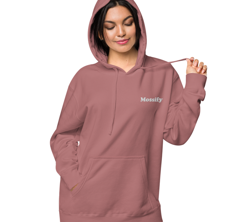 Mossify Pigment-Dyed Hoodie Unisex - Embroidered