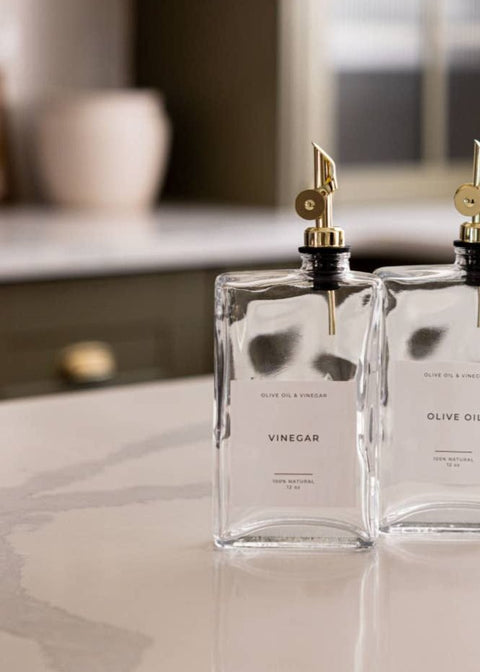 Vinegar Rectangle Glass Dispenser Bottle