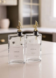 Vinegar Rectangle Glass Dispenser Bottle