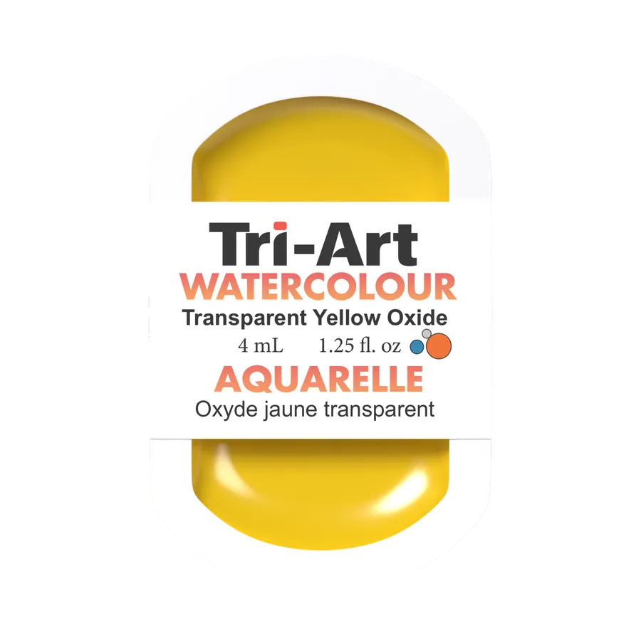 Tri-Art Water Colour Pans - Transparent Yellow Oxide - 4 mL - Art Noise Tri-Art Water Colour Pans - Transparent Yellow Oxide - 4 mL Tri-Art Mfg.  art-noise.myshopify.com tri-art-water-colour-pans-transparent-yellow-oxide-4-ml