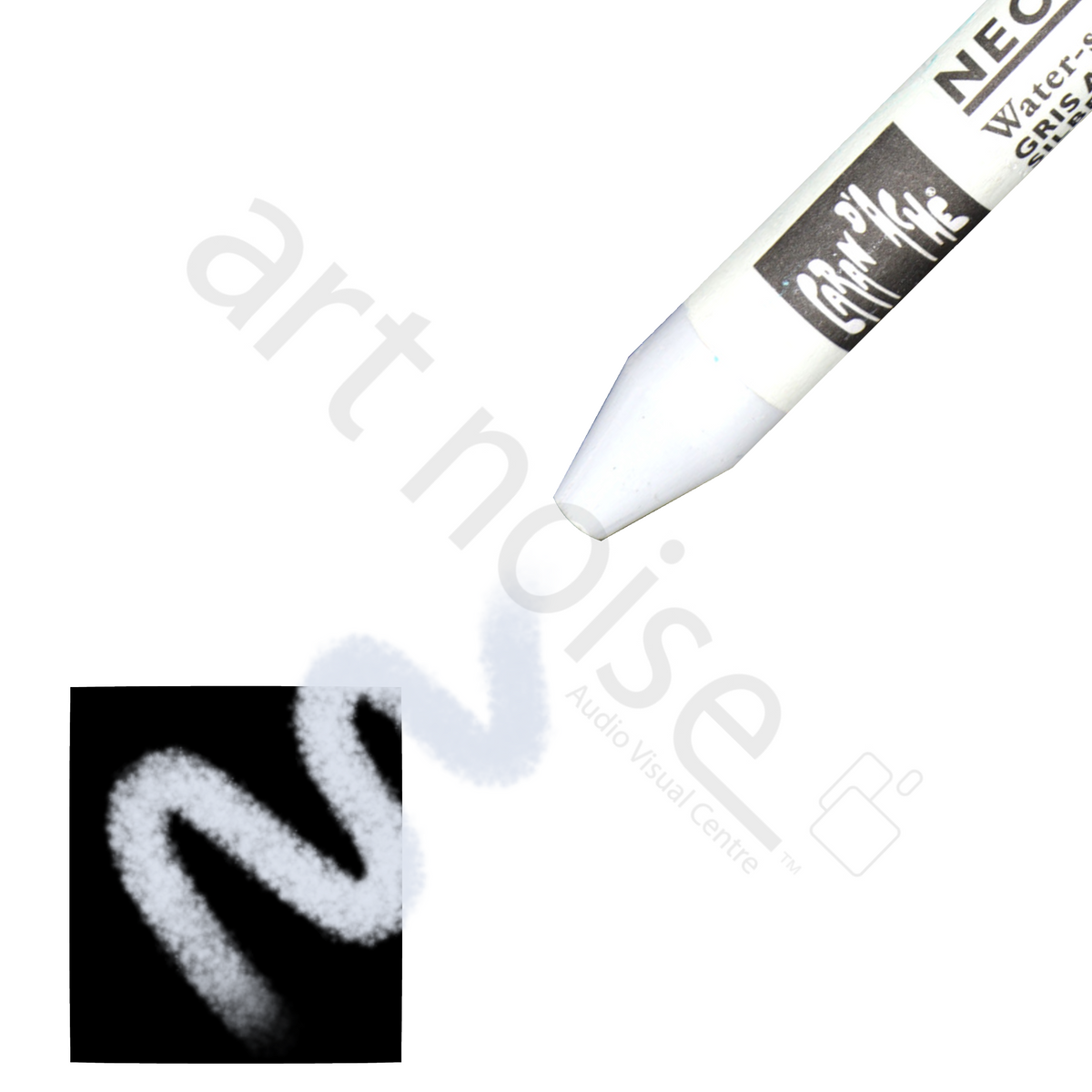 Caran d&#39;Ache - Classic Neocolor II Water Soluble Wax Crayon - Black, White and Greys