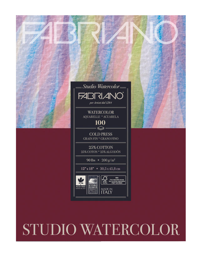 Fabriano Studio Cold Press Watercolour Pad - 90lbs (4443924037719)