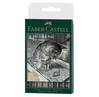 Faber-Castell - PITT Artist Pen - Black & Grey Wallet of 8 - Art Noise