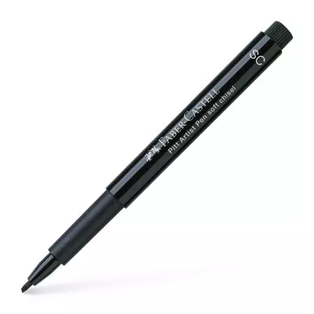 Faber-Castell - PITT Artist Pen - Soft Chisel Tip - 199 Black (4438875340887)