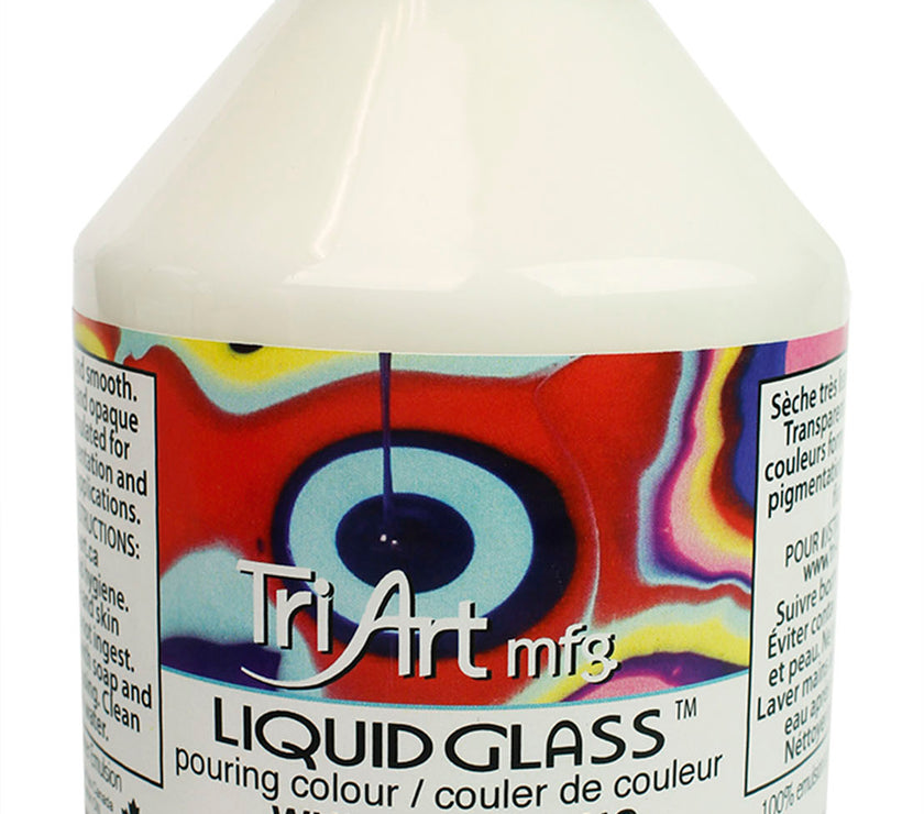 Liquid Glass - Pouring Colours - White - Art Noise