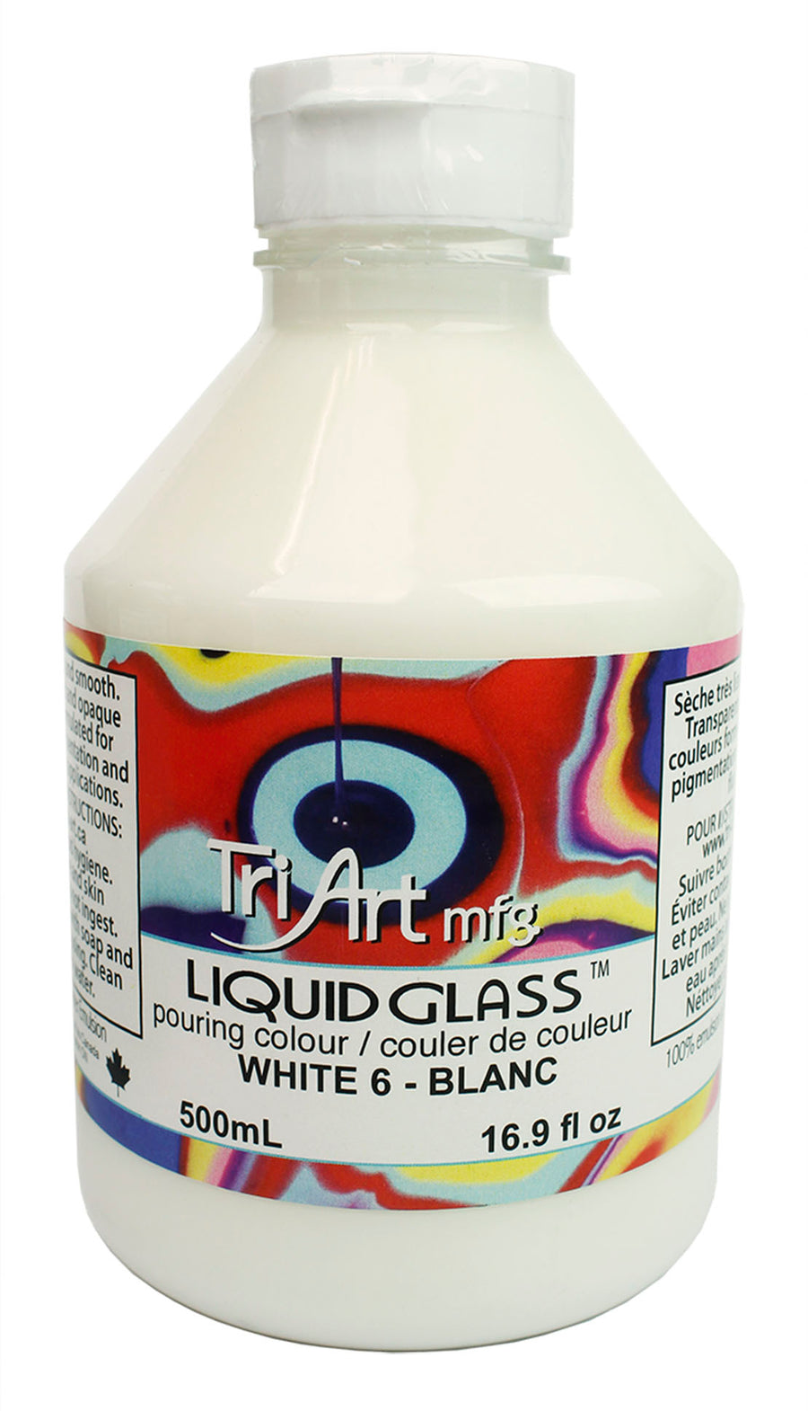 Liquid Glass - Pouring Colours - White - Art Noise