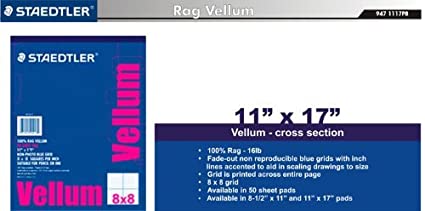 Staedtler-Mars - 100% Rag Vellum - 8x8 Grid - 11x17 (4443469086807)