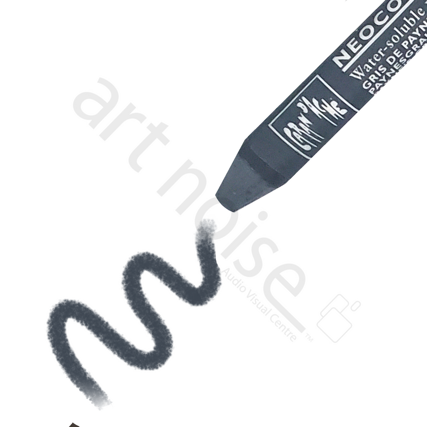 Caran d'Ache - Classic Neocolor II Water Soluble Wax Crayon - Black, White and Greys - Art Noise