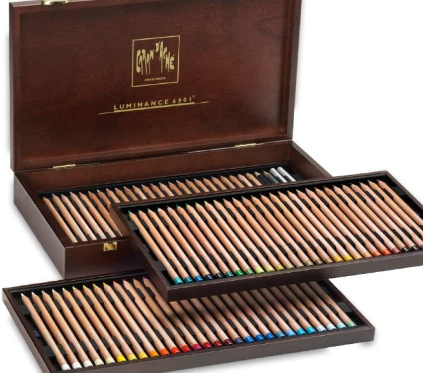 Caran d'Ache - Luminance Coloured Pencil - Wooden Box Set of 76 - Art Noise