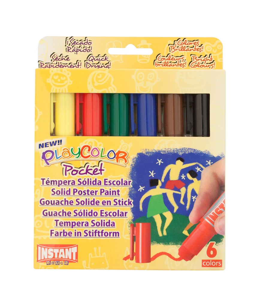 Pack de 6 sticks de gouache solide - Playcolor One - Peinture