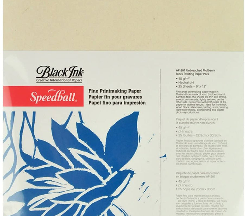 Speedball - Unbleached Mulberry Paper Natural - 9"x12" - Art Noise
