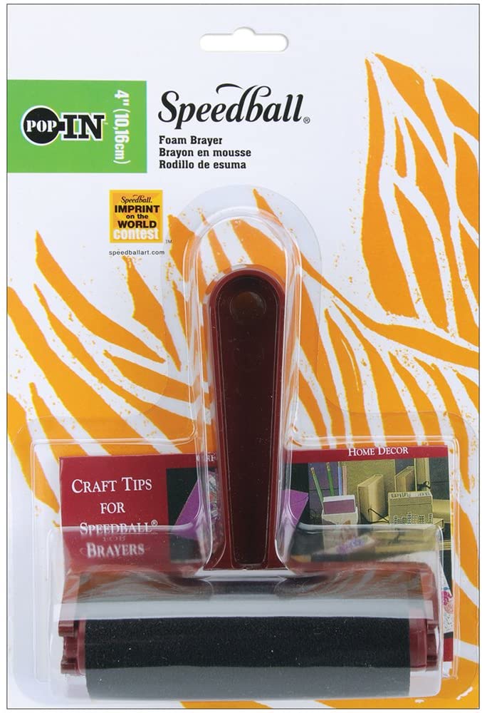 Speedball - 4" Foam PopIn™ Brayer Plastic Core, One Piece Plastic Frame Carded (4548316430423)