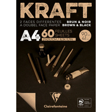 Clairefontaine - Black &amp; Brown Kraft Paper Pads