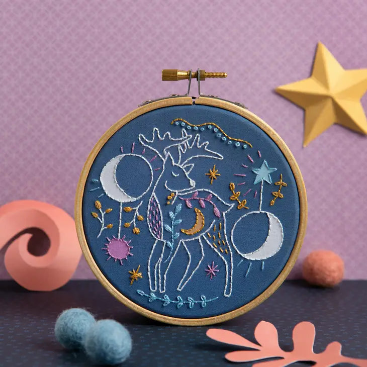 Hawthorn Handmade - Celestial Deer Mini Embroidery Kit - Art Noise