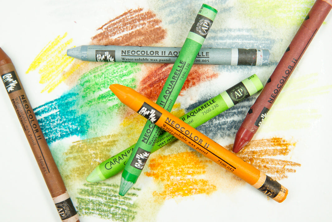 Caran d'Ache - Classic Neocolor II Water Soluble Wax Crayon - Browns and Ochres - Art Noise