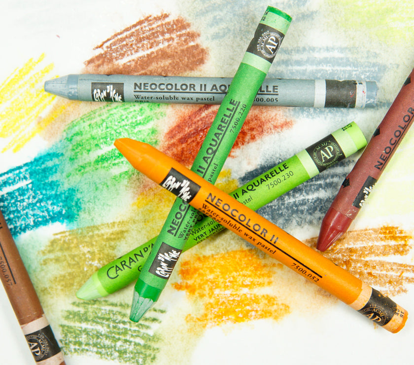 Caran d'Ache - Classic Neocolor II Water Soluble Wax Crayon - Metallics - Art Noise