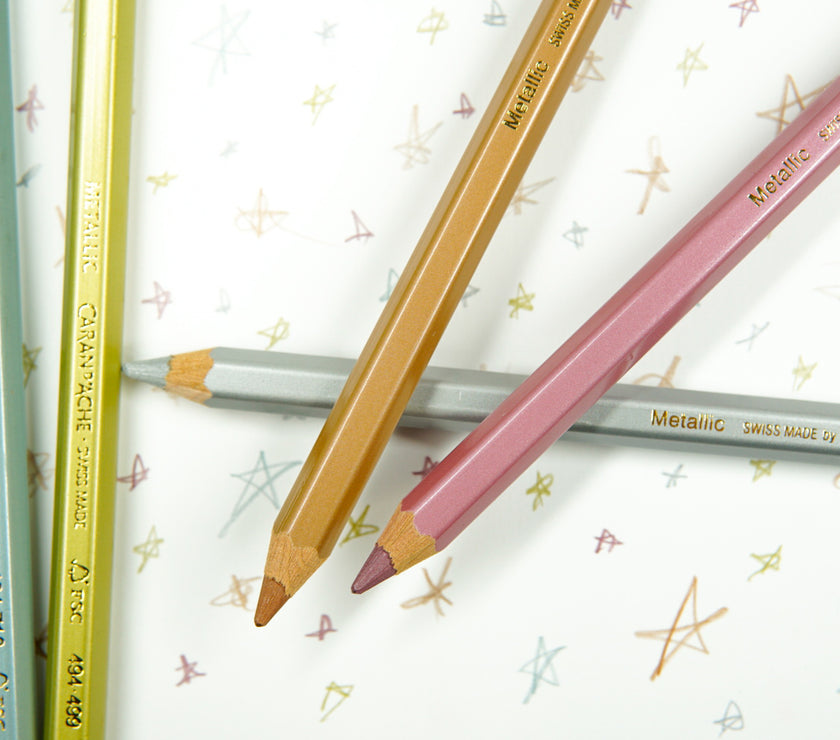 Caran d'Ache - Maxi Pencils - Metallics and Fluorescents - Art Noise