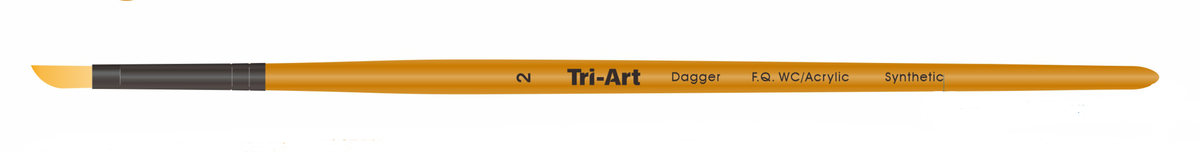 Tri-Art Artist Brushes - Short Synthetic - WC/Acryl - Dagger - 2