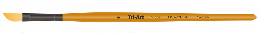 Tri-Art Artist Brushes - Short Synthetic - WC/Acryl - Dagger - 6 - Art Noise