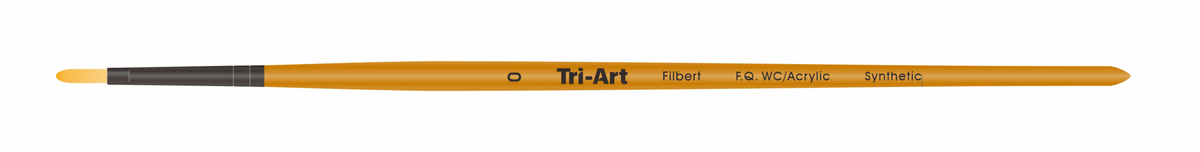Tri-Art Artist Brushes - Short Synthetic - WC/Acryl - Filbert - 0