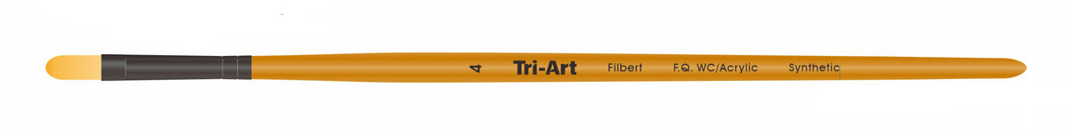 Tri-Art Artist Brushes - Short Synthetic - WC/Acryl - Filbert - 4