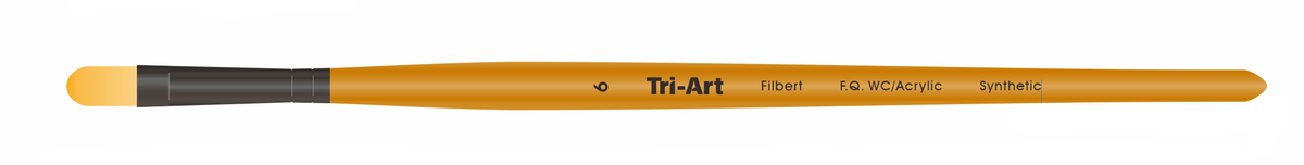 Tri-Art Artist Brushes - Short Synthetic - WC/Acryl - Filbert - 6