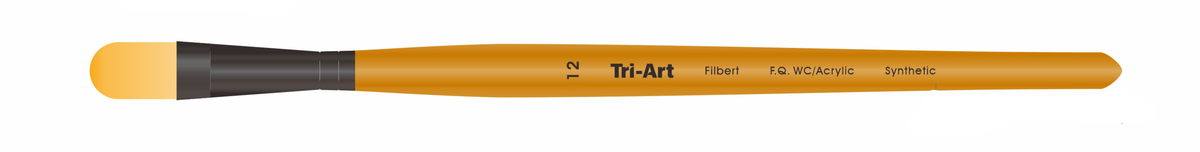 Tri-Art Artist Brushes - Short Synthetic - WC/Acryl - Filbert - 12