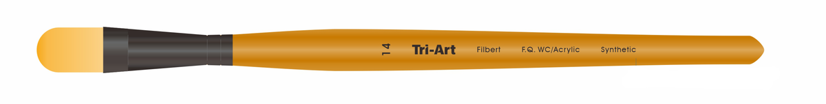 Tri-Art Artist Brushes - Short Synthetic - WC/Acryl - Filbert - 14