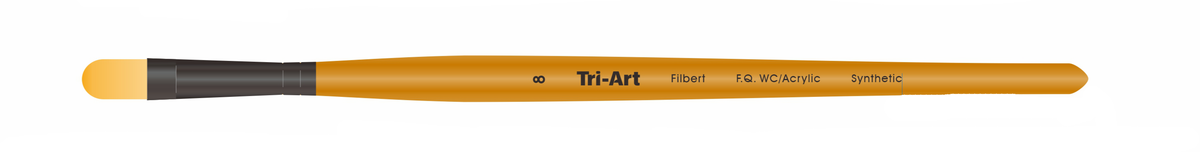 Tri-Art Artist Brushes - Short Synthetic - WC/Acryl - Filbert - 8