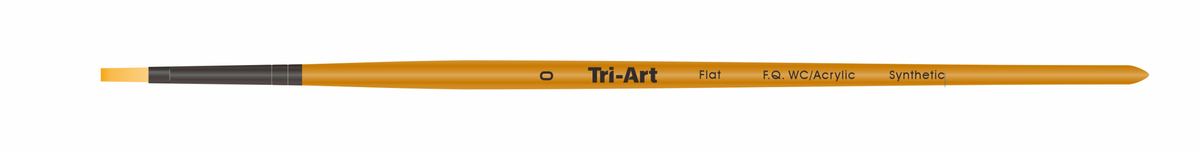 Tri-Art Artist Brushes - Short Synthetic - WC/Acryl - Flat - 0