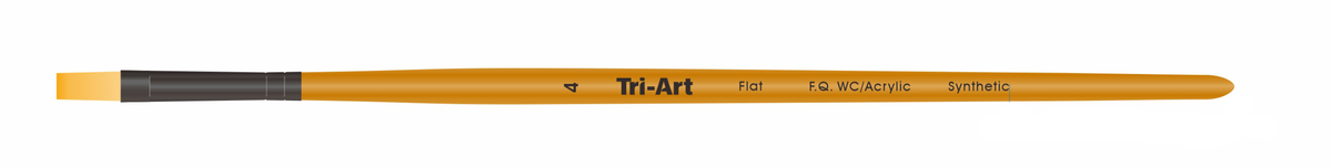Tri-Art Artist Brushes - Short Synthetic - WC/Acryl - Flat - 4