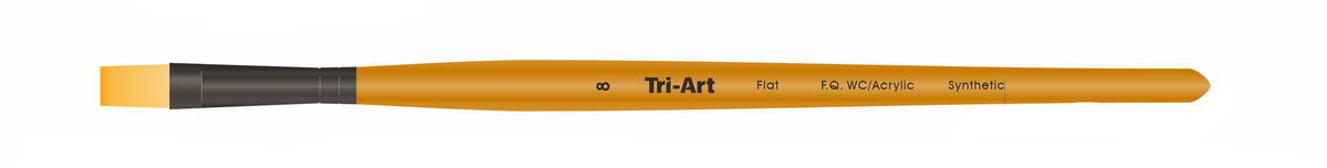 Tri-Art Artist Brushes - Short Synthetic - WC/Acryl - Flat - 8