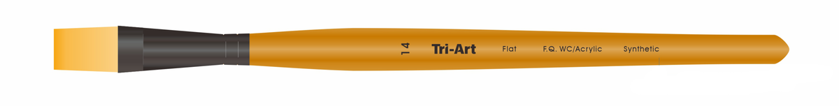 Tri-Art Artist Brushes - Short Synthetic - WC/Acryl - Flat - 14