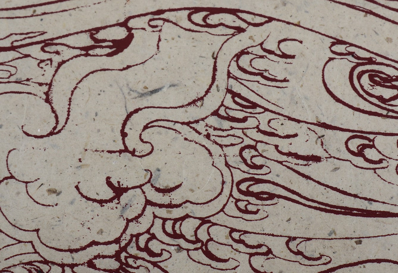 Tibetan Paper & Handicraft - Himalayan Lokta Paper - Wave print - 20x30" - Art Noise