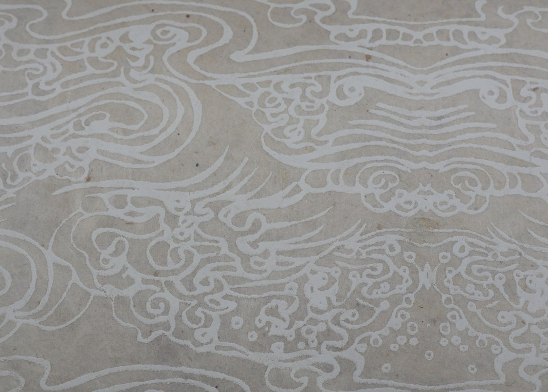 Tibetan Paper & Handicraft - Himalayan Lokta Paper - Wave print - 20x30"