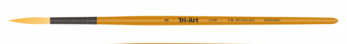 Tri-Art Artist Brushes - Short Synthetic - WC/Acryl - Liner - 3