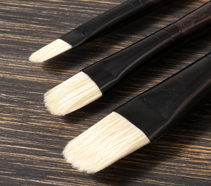 Tri-Art Artist Brushes - Long Handle Natural Bristle - Filbert - Art Noise