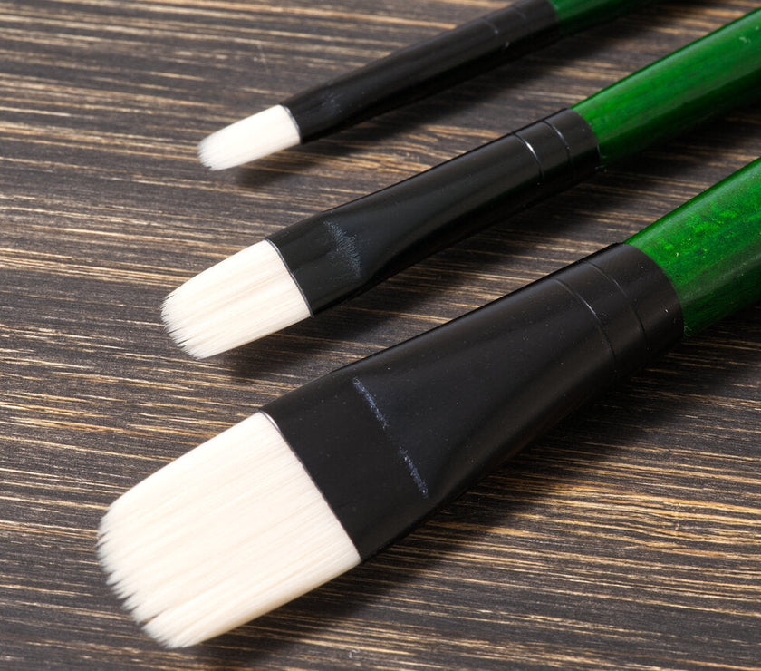 Tri-Art Artist Brushes - Long Handle Soft Synthetic - Filbert - Art Noise