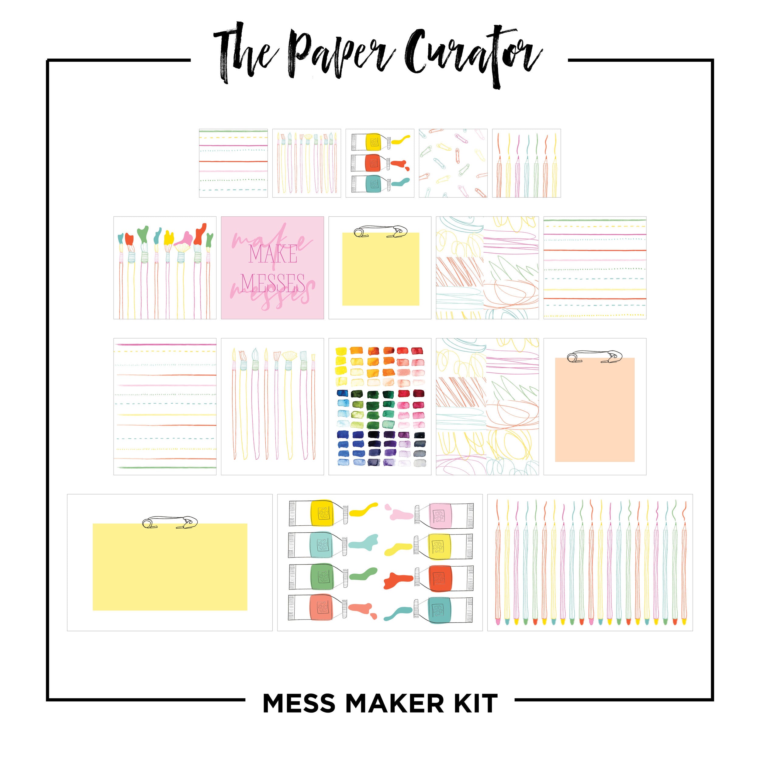 The Paper Curator - Mess Maker Scrapbook Kit - Art Noise