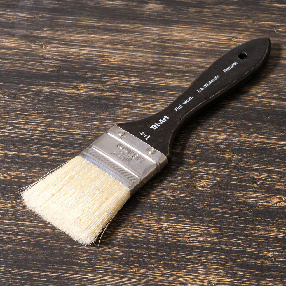 Tri-Art Artist Brushes - Natural Bristle - Flat Wash - Art Noise