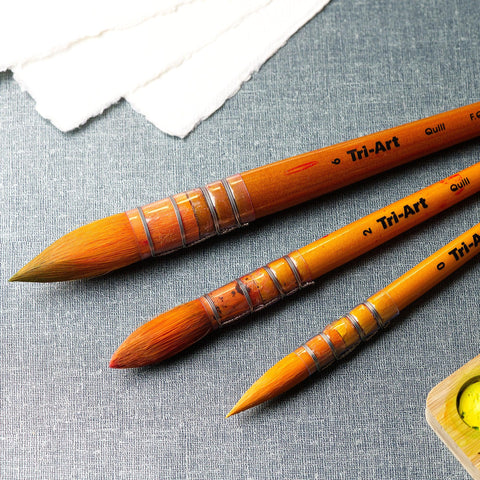 Tri-Art Artist Brushes - Short Synthetic - WC/Acryl - Quill - Art Noise Tri-Art Artist Brushes - Short Synthetic - WC/Acryl - Quill Tri-Art Mfg. Brushes art-noise.myshopify.com tri-art-artist-brushes-short-synthetic-wc-acryl-quill