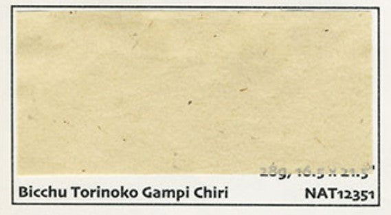 Japanese Paper - Bicchu Torinoko Gampi Chiri Undyed - 16.5x21.5" - Art Noise